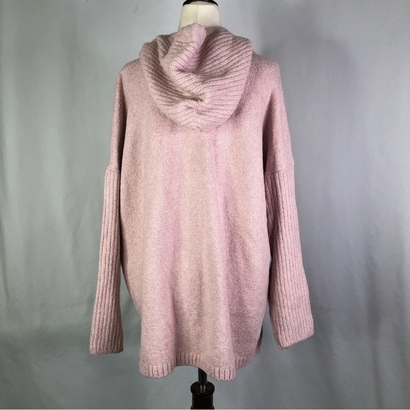 Pure Jill J. Jill shell pink boucle knit sweater hoodie LP - Picture 4 of 9